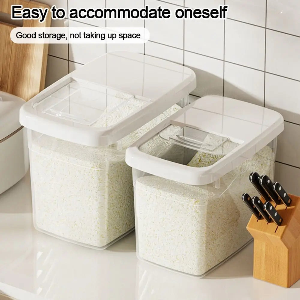 Moisture-Proof Rice Bucket Large Capacity Transparent Rice Grain