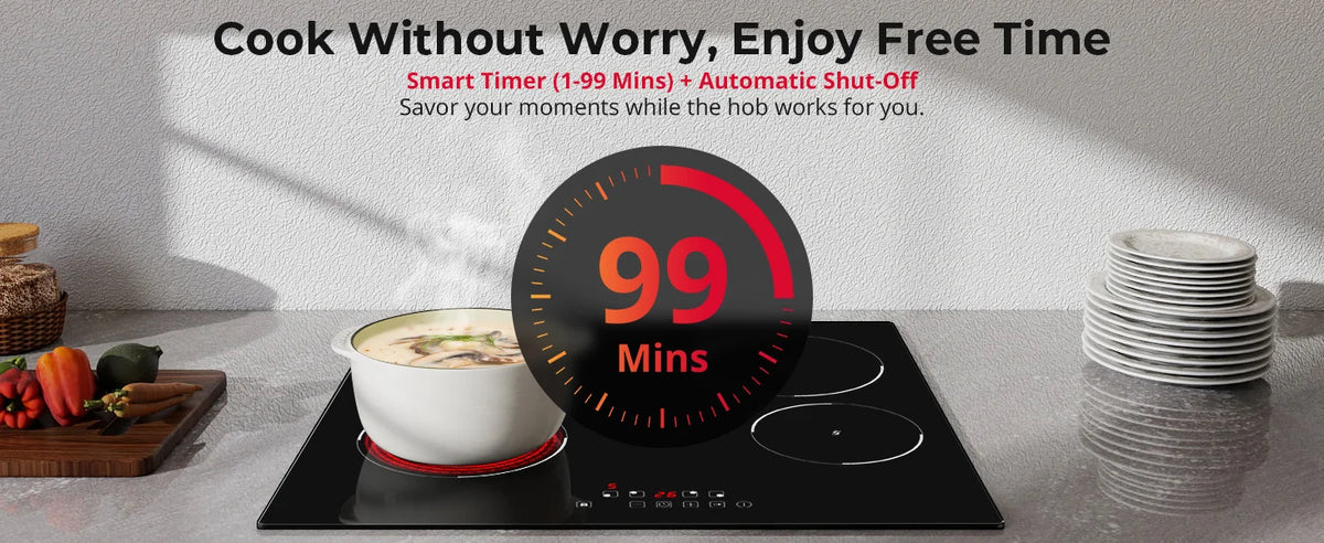 6000w Built-In Ceramic Hob Zone Induction Cooktop Touch
