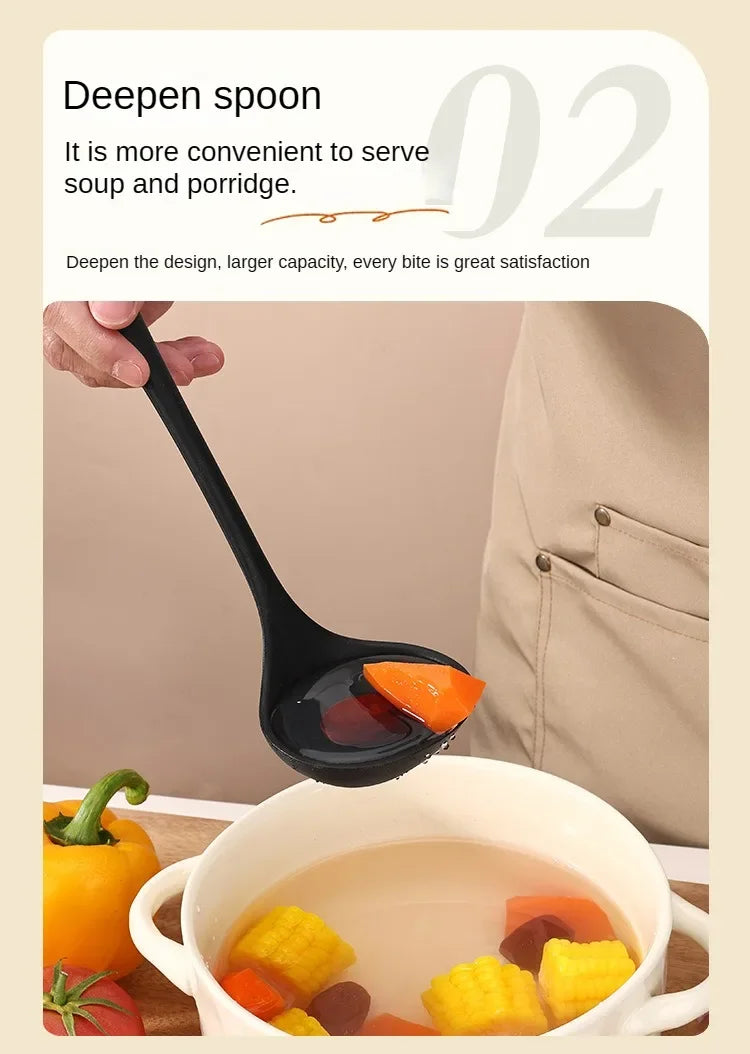 1/10pcs Food-Grade Silicone Heat-Resistant Slotted Spoon
