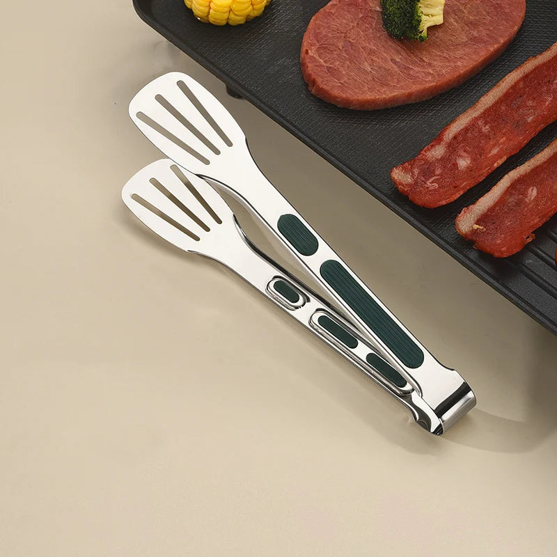 Non-Slip Stainless Steel Food Tongs Meat Salad Bread