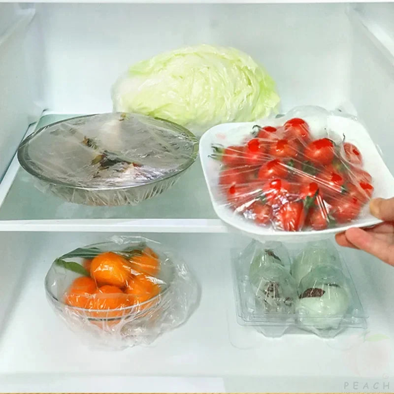 100pcs Disposable Fresh-Keeping Cover Plastic Food Storage Covers