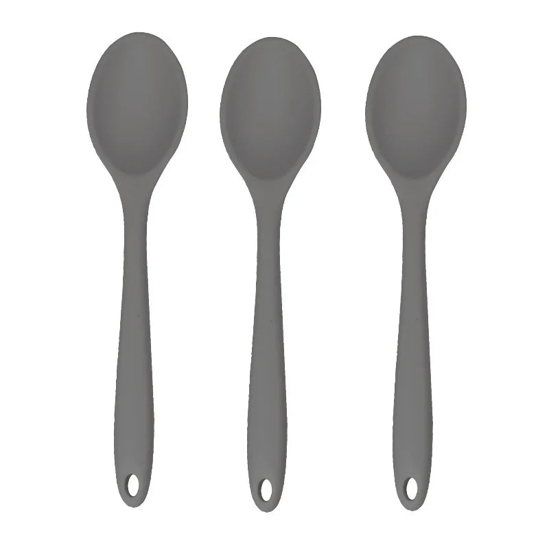 3pcs Silicone Spoon Mixing Soup Spoons Mixing Ladle