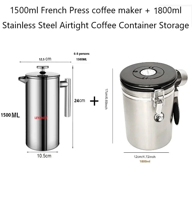 5l Coffee Maker French Press Stainless Steel Espresso