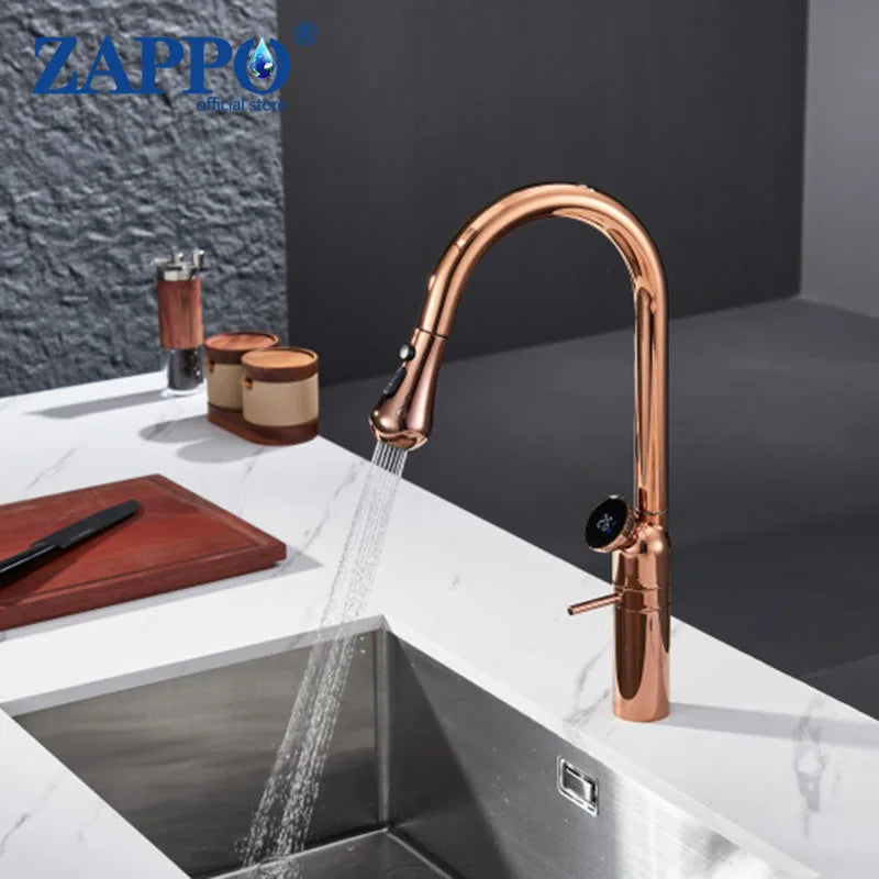 Zappo Modes Faucet Rose Gold 360 Swivel Pull