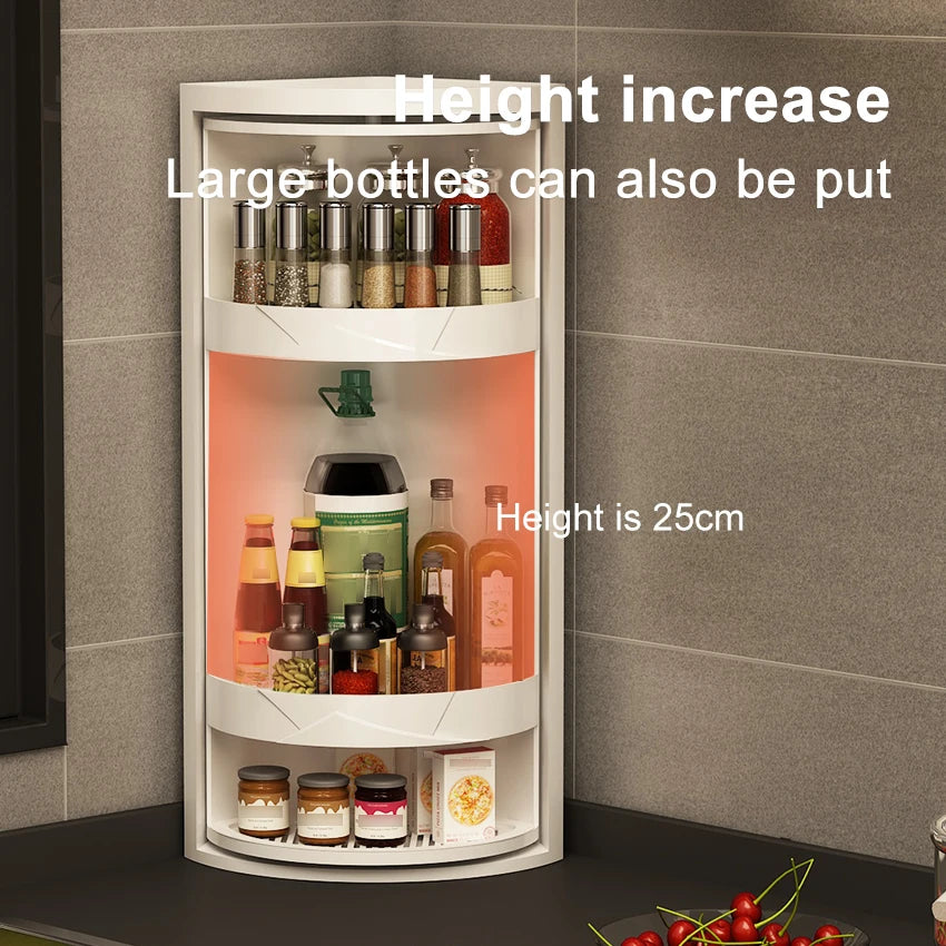 Rotatable Layered Adjustable Shelf Bottle Holder Condiment