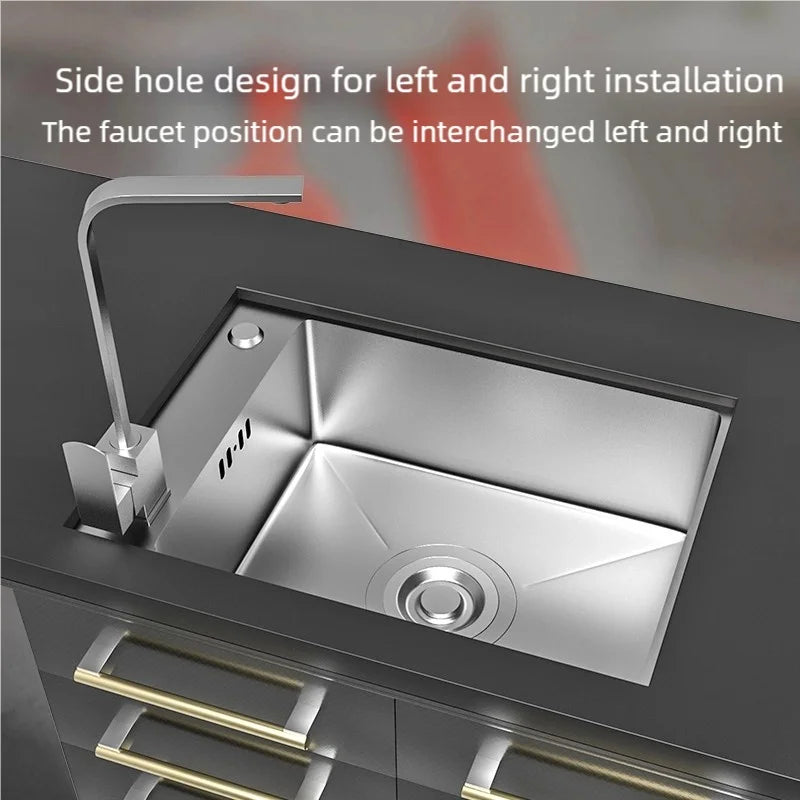 Stainless Steel Sink Narrow Long Model Side Hole
