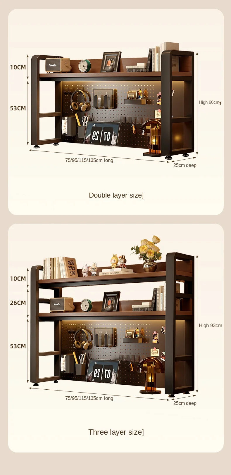 Desktop Shelving Unit Pegboard Desk/Computer Desk Multi-Layer