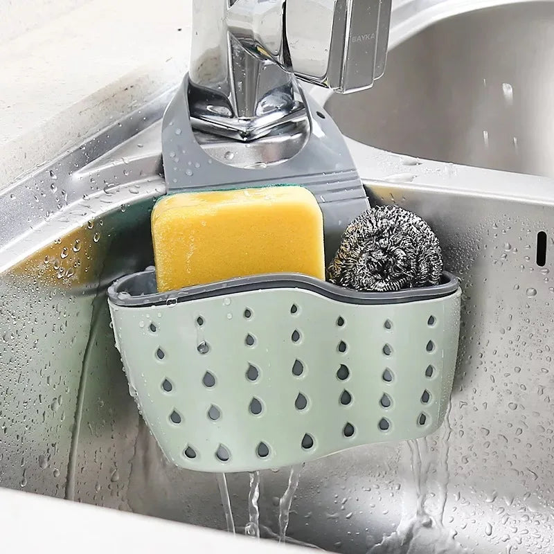 Sink Holder Hanging Drain Basket Adjustable Soap Sponge