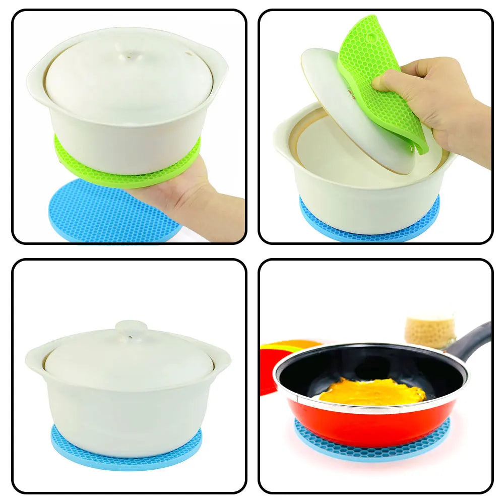 Silicone World Silicone Insulation Pad Round Honeycomb Mat
