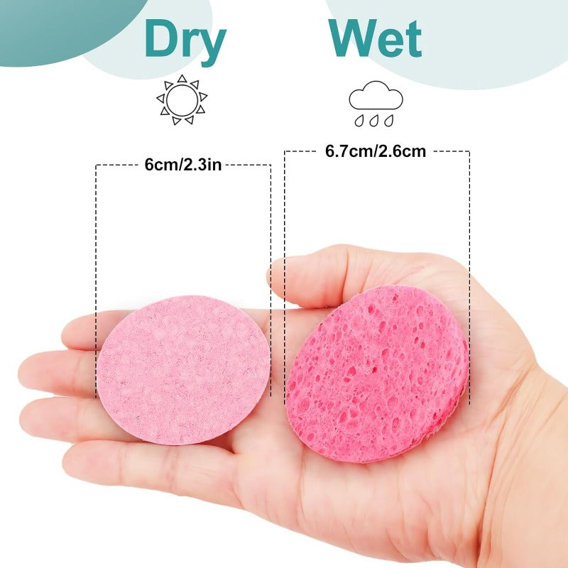 50-1000pcs Compress Face Wash Puff Natural Wood Pulp