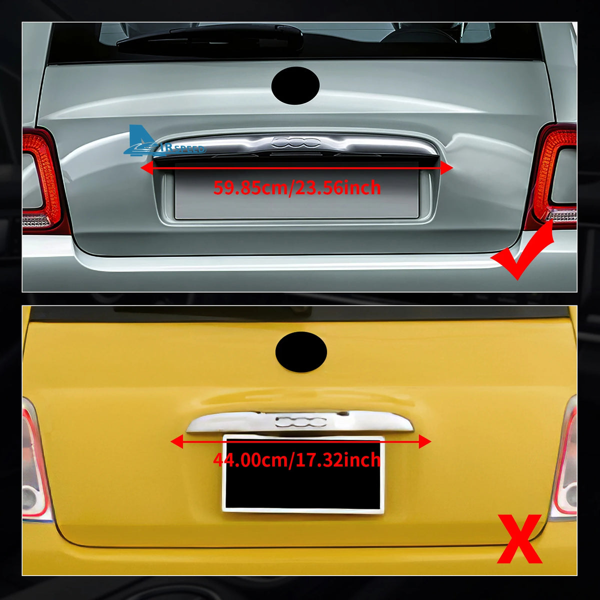 Real Hard Carbon Fiber Sticker Fiat 500 08-23