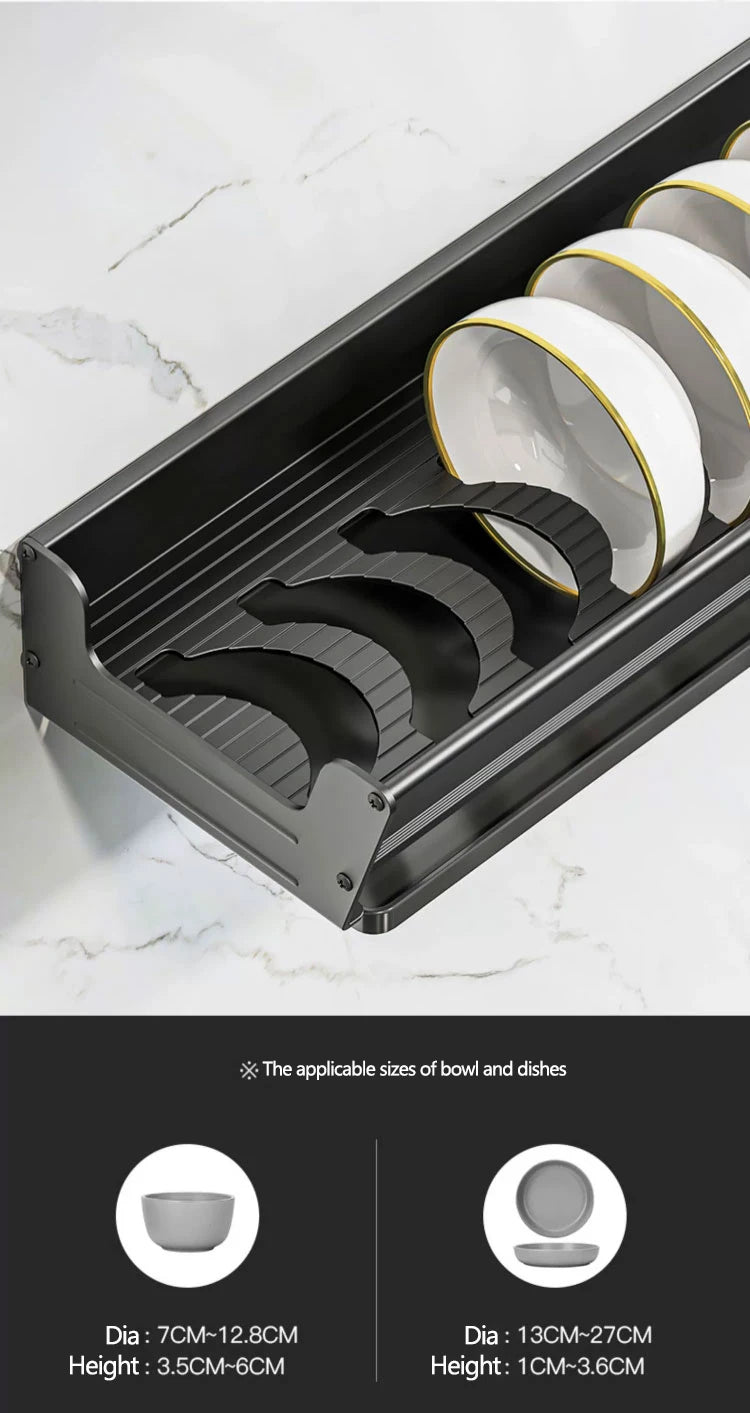 Wall Mounted Dish Drainer Dish Drying Rack Storage