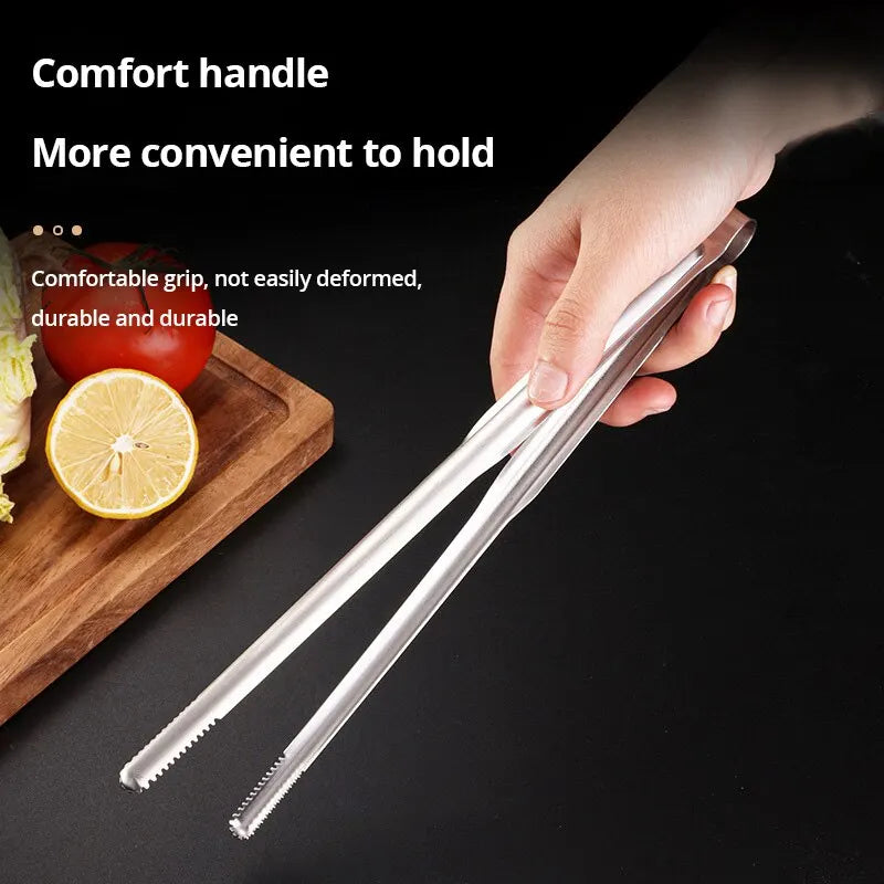 1pc 304 Stainless Steel Barbecue Clip Grill Tongs