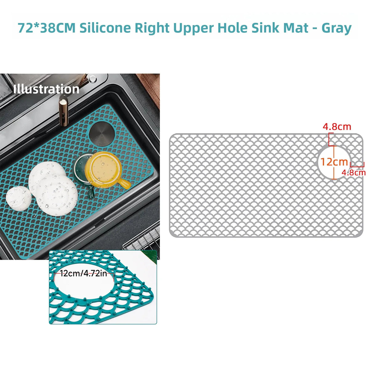 Sink Silicone Mat Anti-Scratch Honeycomb Pad Dishwashing Basin