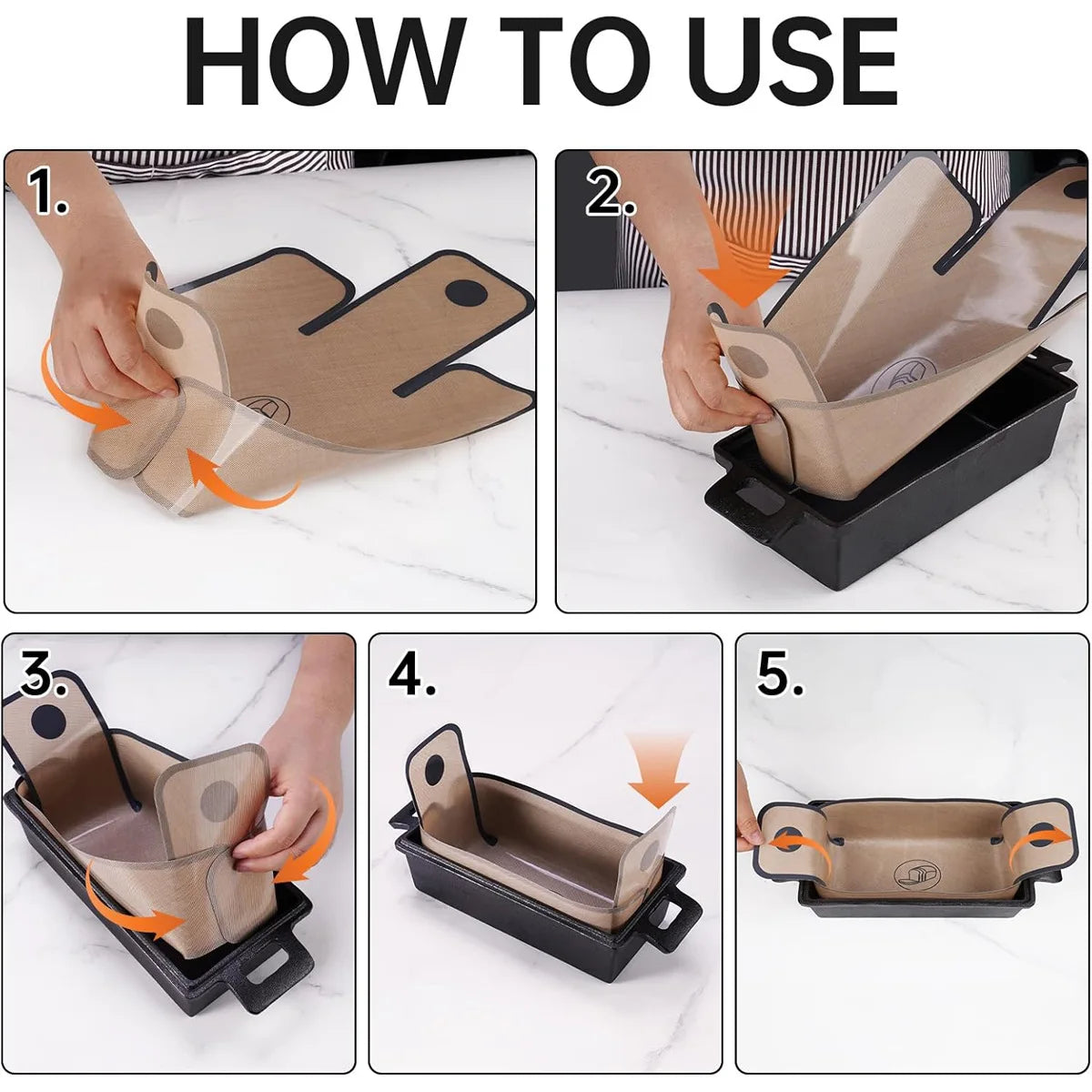 Silicone Bread Loaf Pan Liners Mat Reusable Nonstick