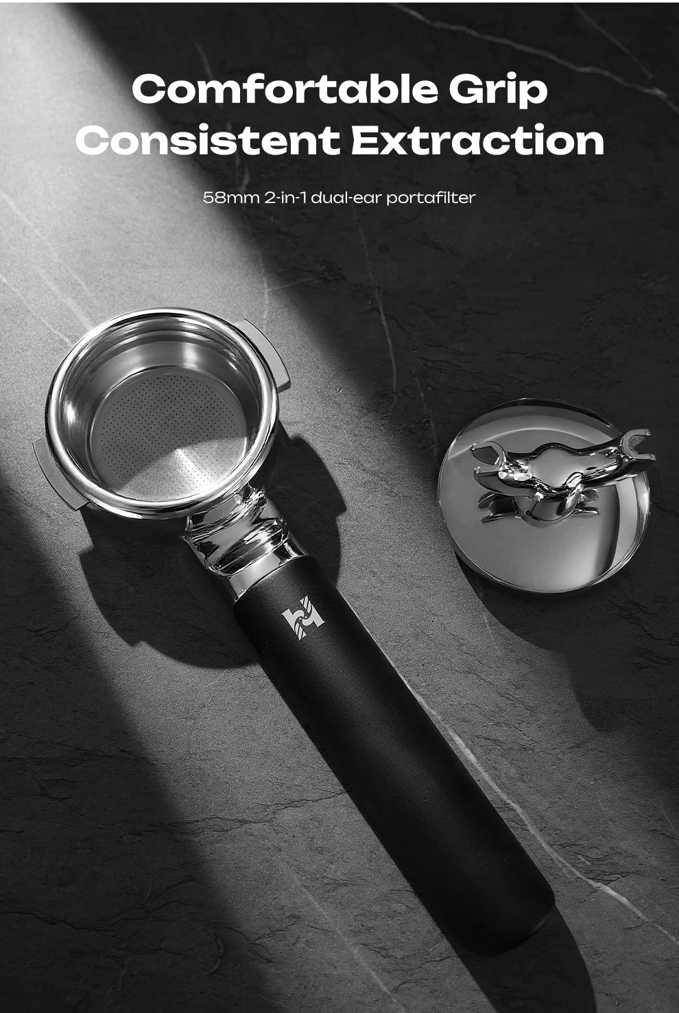 Hibrew V61 58mm Espresso Bottomless Portafilter 2in1 Double
