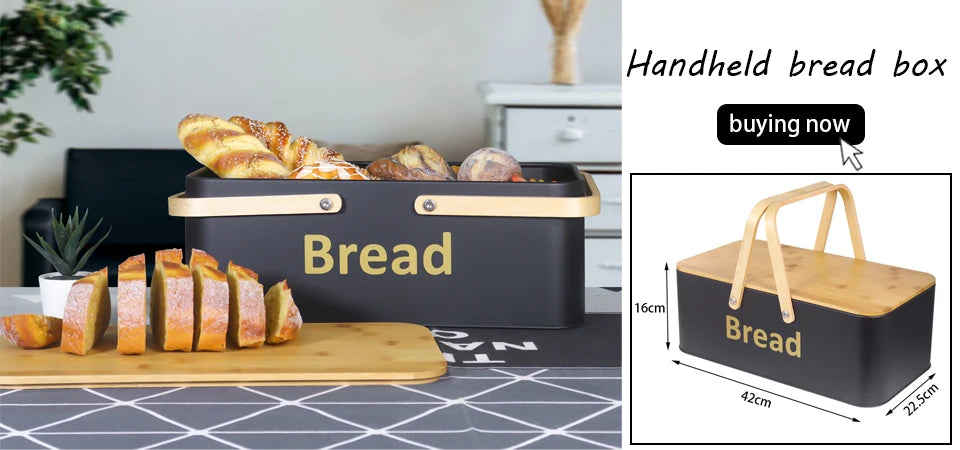 Metal Bread Box Black Bread Bin Bread Storage