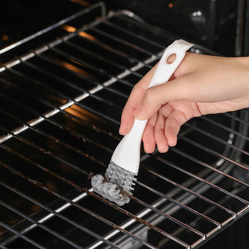 Houseeker Bbq Grill Barbecue Cleaning Brush V-Shaped Hooked