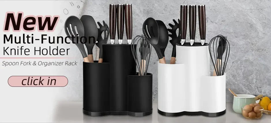 Knife Holder Multi-Function Utensil Stand Knife Block Pp