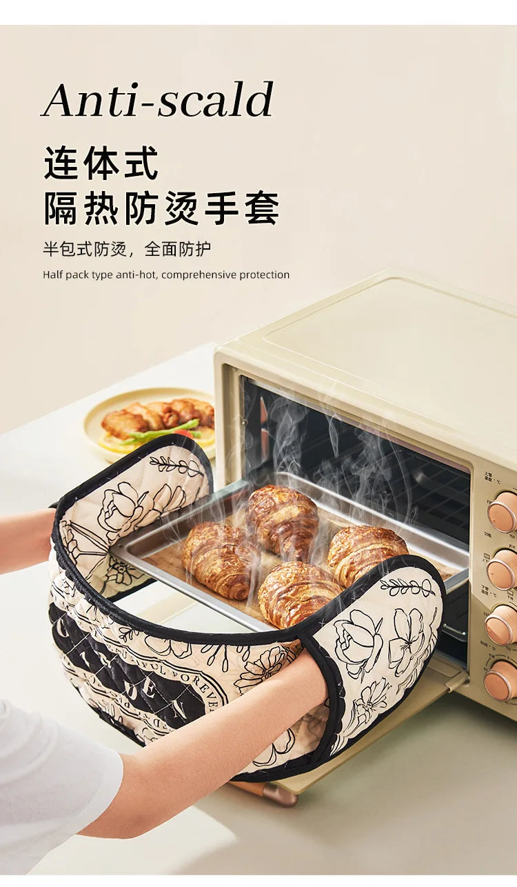 1pc Oven Mitts Microwave Baking Bbq Integrated Glove