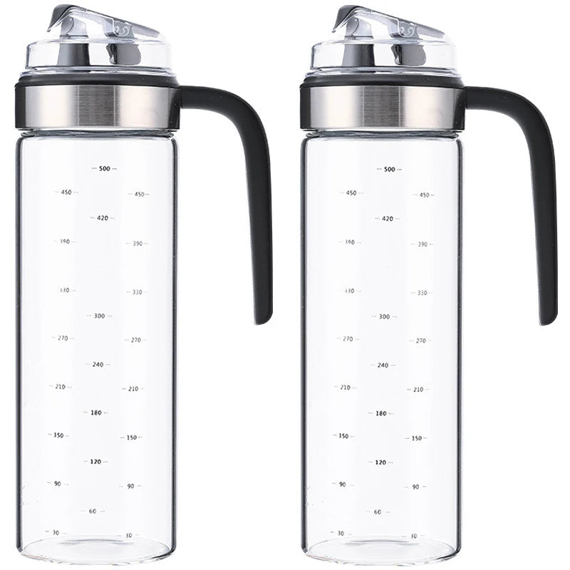 2pcs Cooking Seasoning Bottle Dispenser Sauce Bottle Glass