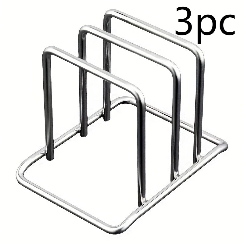 1/2/3pc Space-Saving Stainless Steel Pot Lid Cutting Board