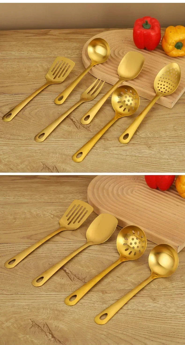 Gold Utensils Stainless Steel Cooking Cooking Spatula Slotted