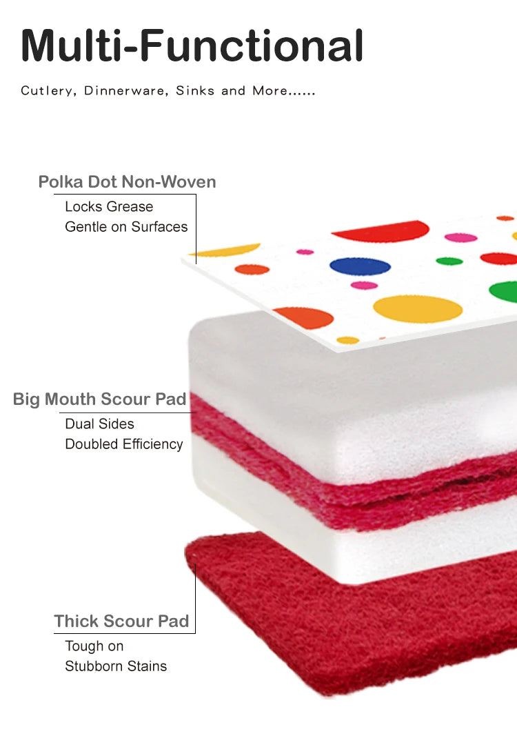 Vismoore Thick Dish Sponge High Density Absorbent Double