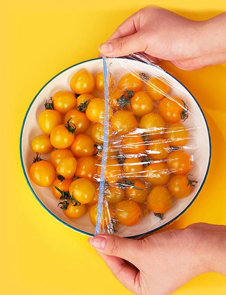 100pcs Disposable Food Cover Hats Fruit Cover Elastic