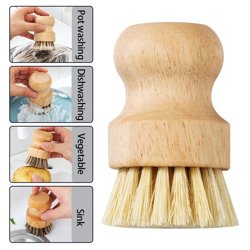 Eco-Friendly Durable Cleaning Brush Wooden Dish Brush Natural