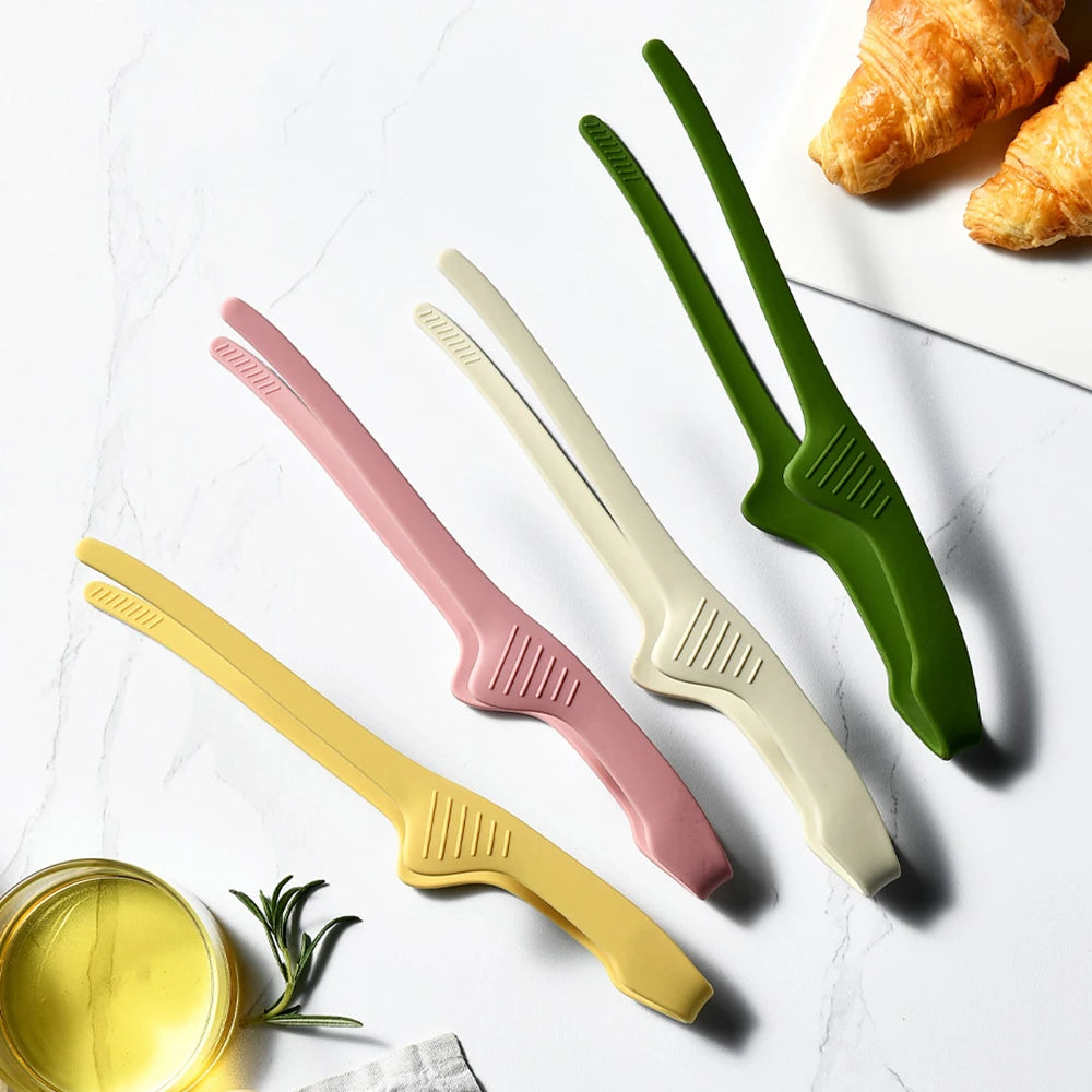 1/4pcs Food Tongs Bbq Tweezer Clip Silicone Picnic
