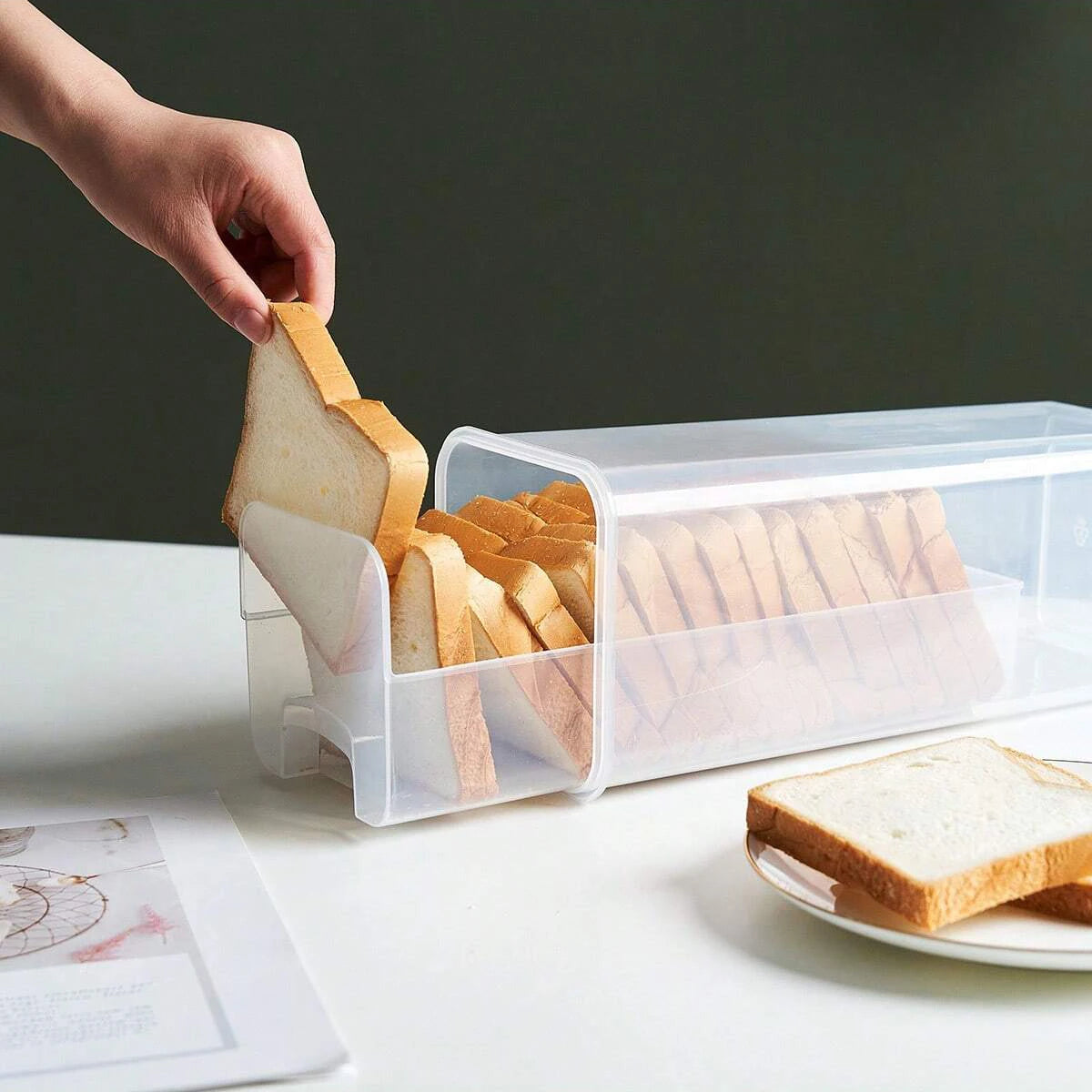 Bread Loaf Container Clear Airtight Bread Box Lid