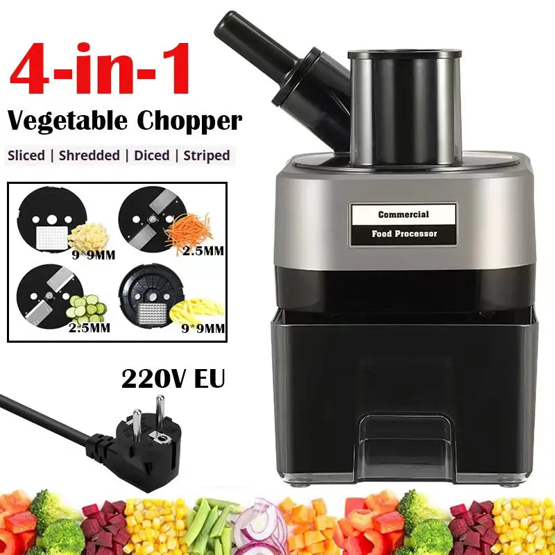 Commercial Double Spout Vegetable Cutter In Dicing Shredding