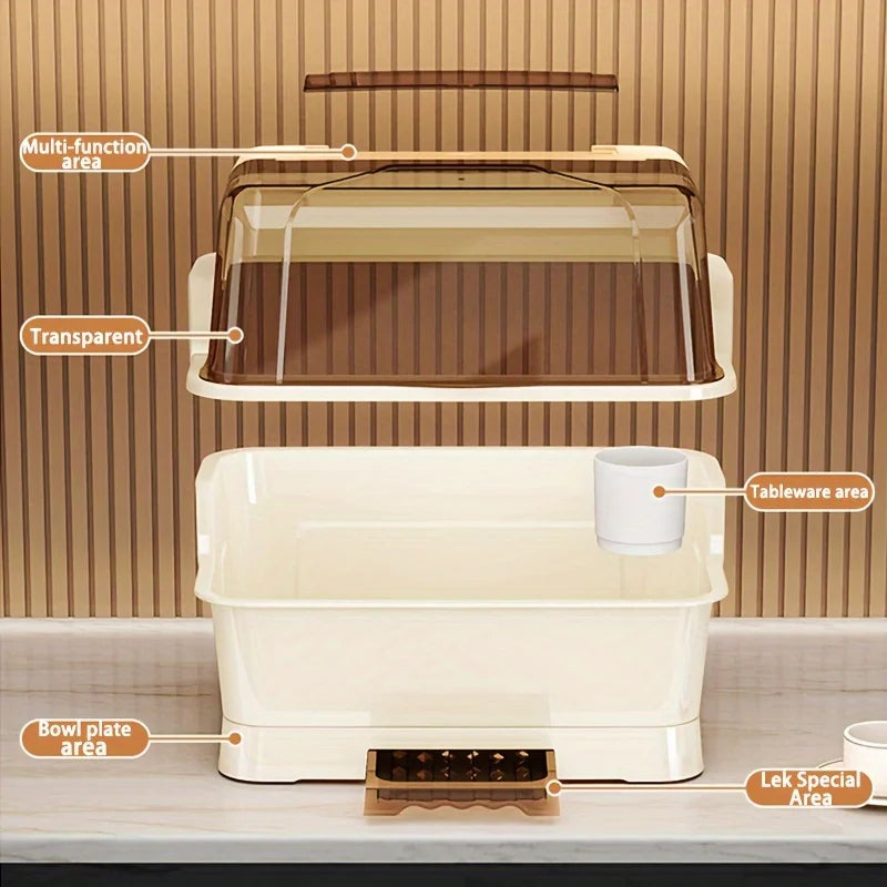 Dish Rack Lid - Space-Saving Dust-Proof Storage Cabinet