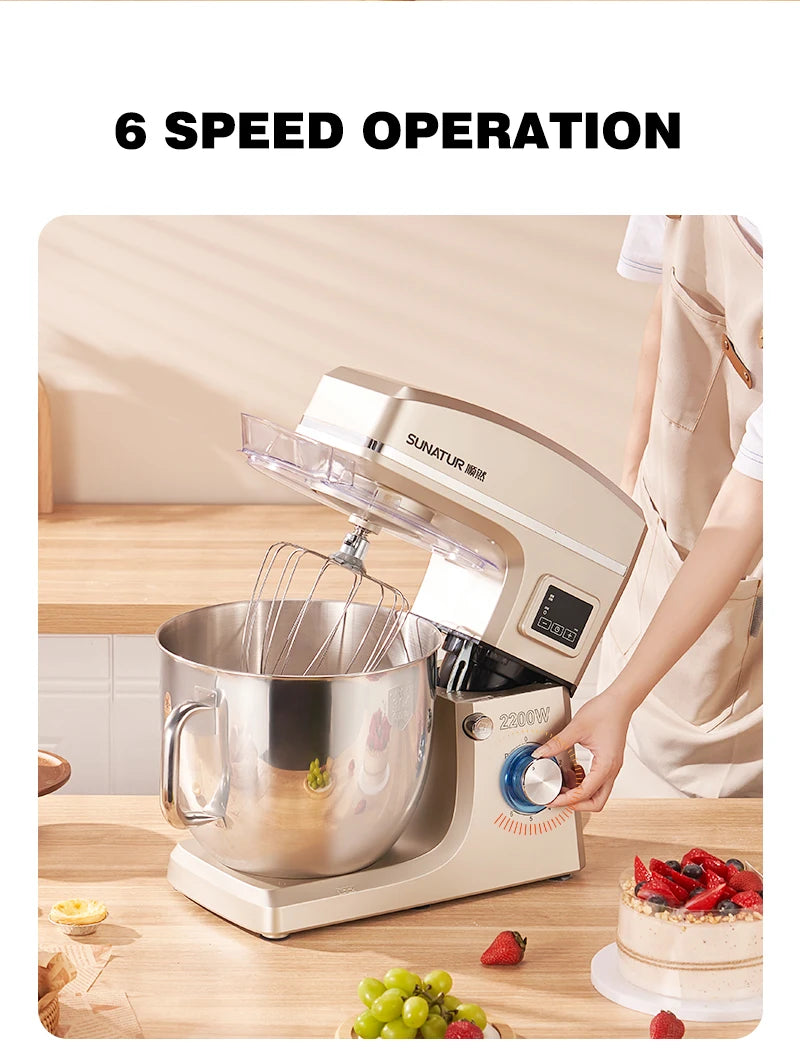 Sunatur 10l Stand Mixer 2200w Stainless Steel Bowl