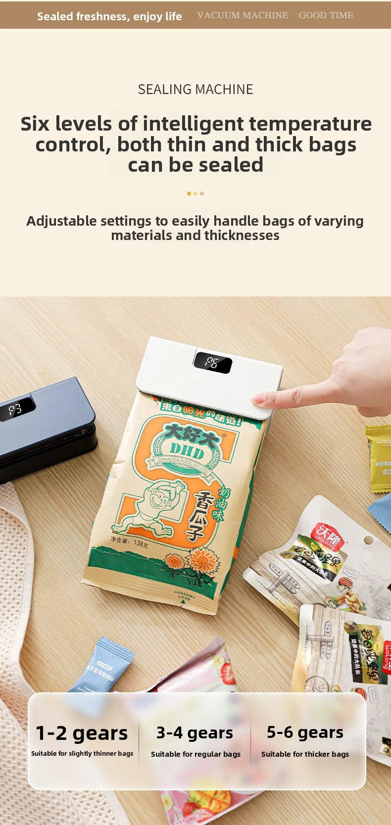Compact In Rechargeable Bag Sealer Heat Seal Cutter