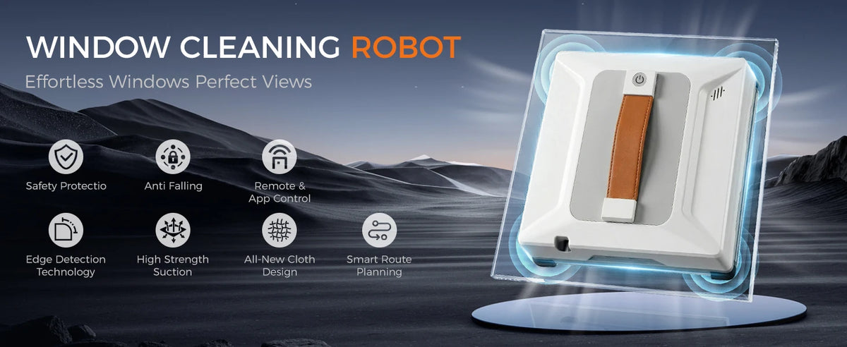 Brushless Motor Window Cleaning Robot 3200pa Suction Water