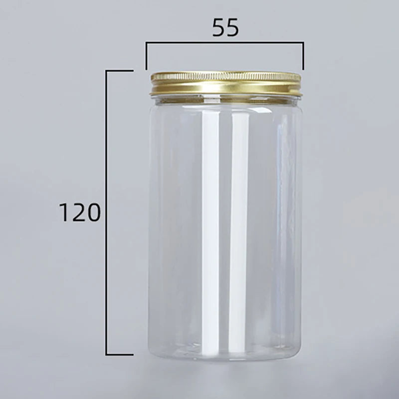 Transparent Sealing Jar Aluminium Screw Lids Organizer Storage