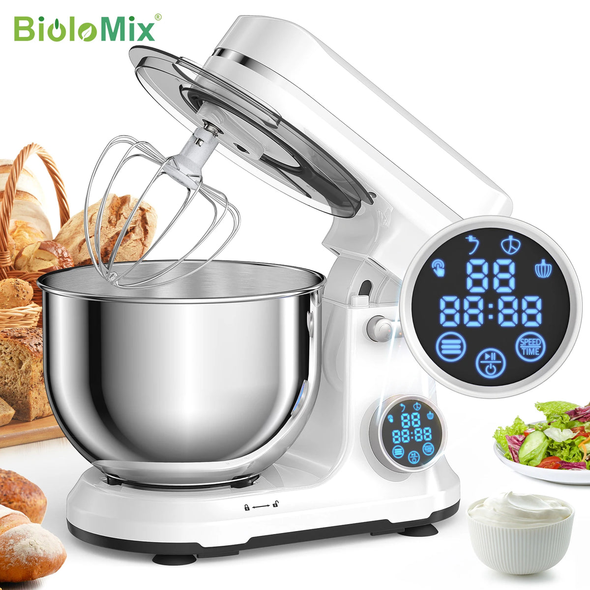 Biolomix 11-Speed Professional Stand Mixer 1200w Dc Motor