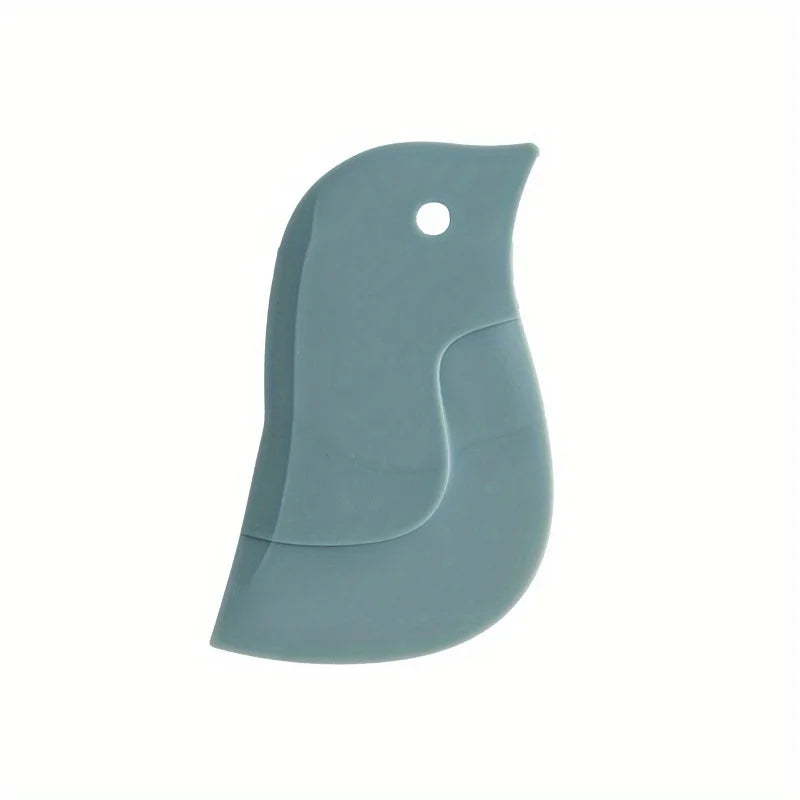 Penguin-Shaped Silicone Scraper Gray Silicone Material Flexible