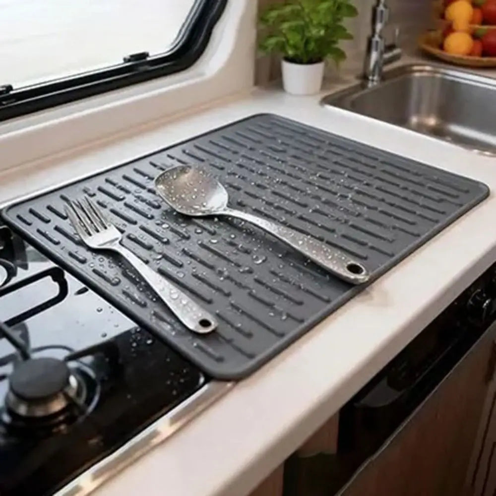 Durable Silicone Dish Drying Rack Heat-Resistant Drain Design