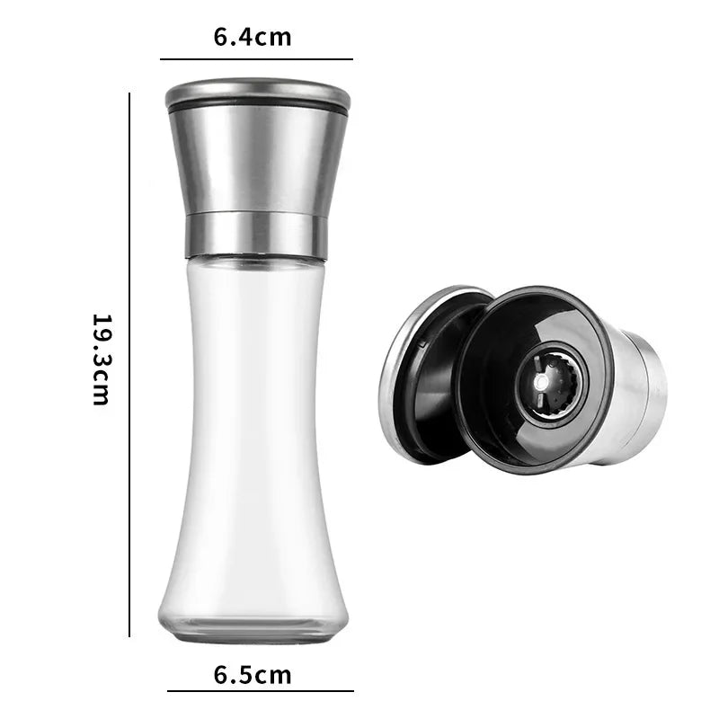 180/200ml Pepper Grinder Stainless Steel Glass Spice Bottle