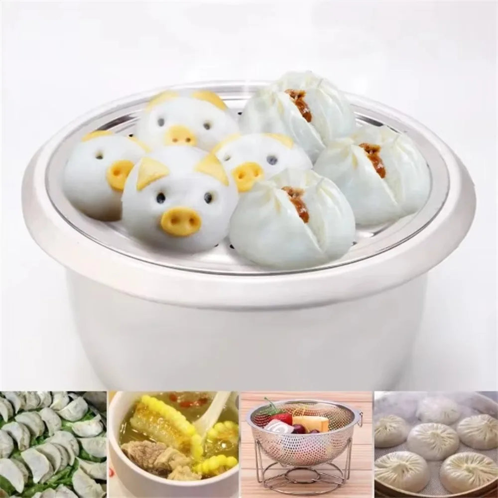 Durable Stainless Steel Steamer 16-34cm Compartment Steamed Rice