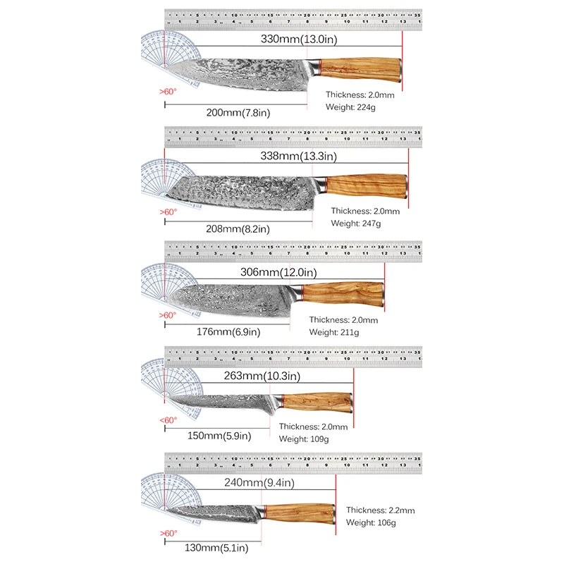 Damascus Steel Knife 67 Layer Slicing Knife Meat