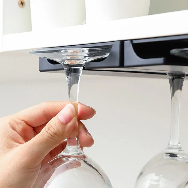 No Drill Creative Upside Down Wine Glass Rack