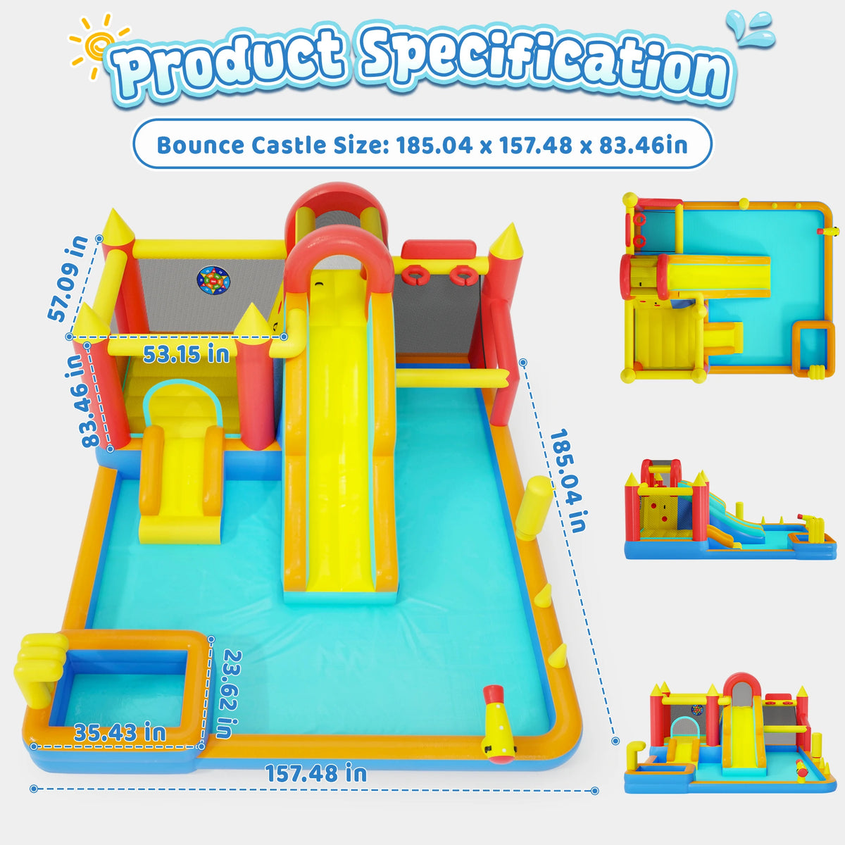 Jump Slide Inflatable Bouncer Kids Heavy Duty Blower