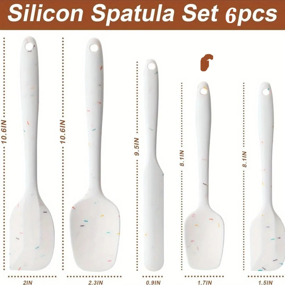 6pcs Silicone Spatula Food Grade Heat Resistant Non