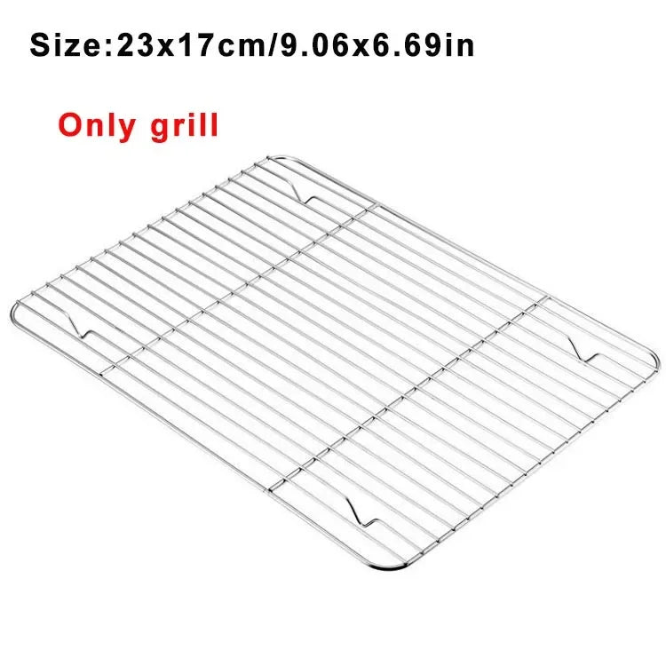 Rectangular Stainless Steel Grill Cookie Baking Pan Removable