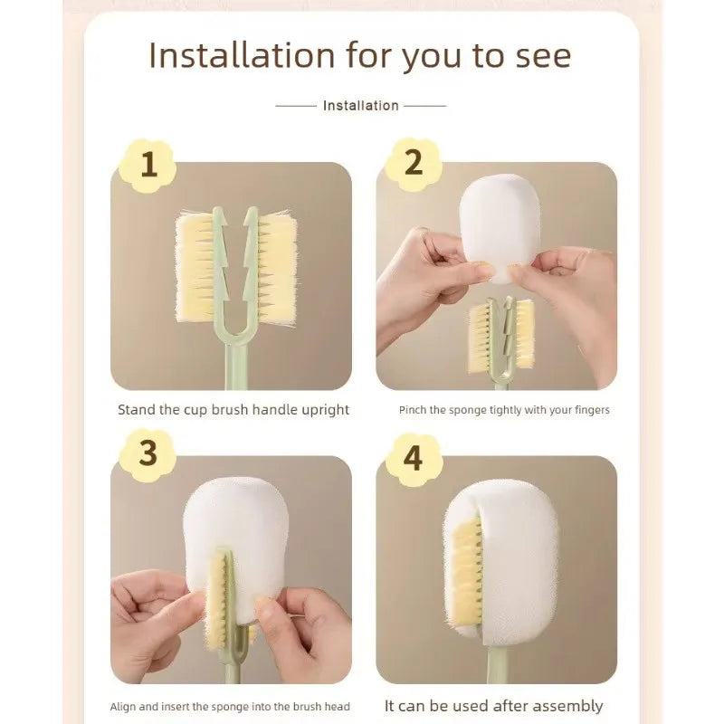 Sponge Brush 5-In-1cup Washing Use Cup Brush Water