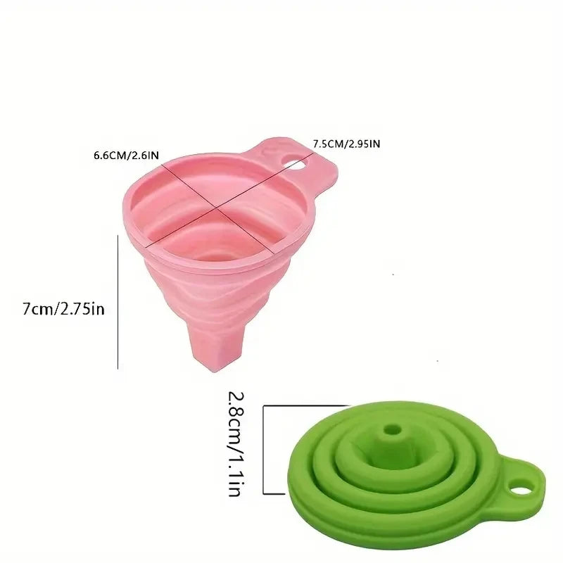 1pc/3pcs Silicone Collapsible Funnel Foldable Funnels Water